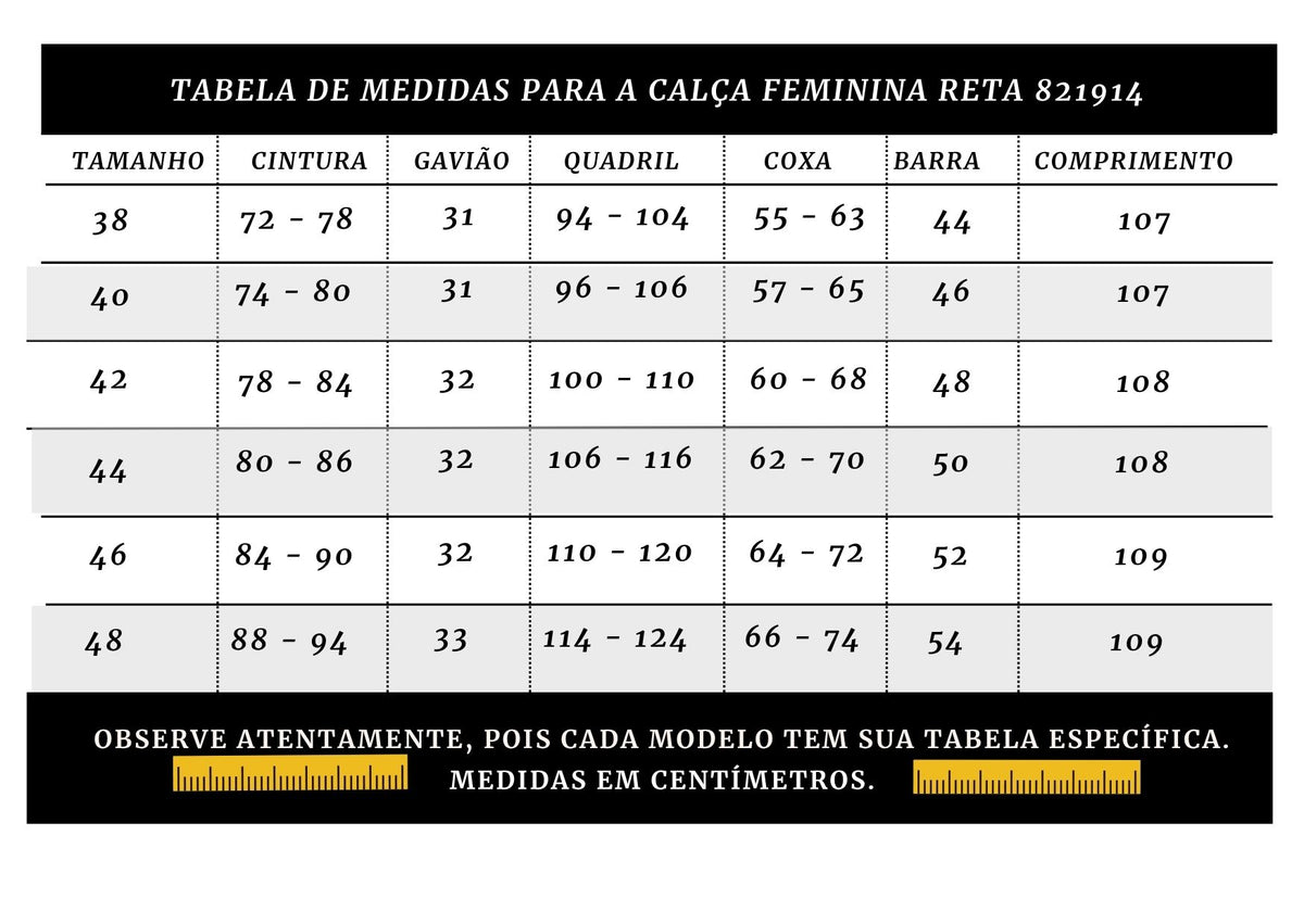 CALÇA FEMININA RETA 821914