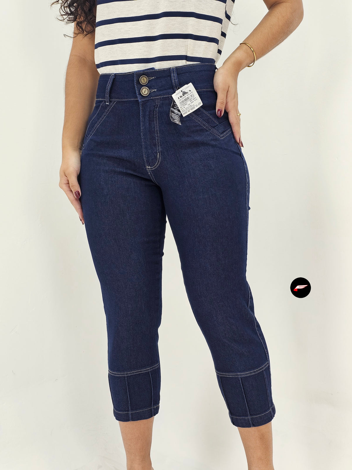 CALÇA FEMININA CAPRI JEANS ESCURO 619401