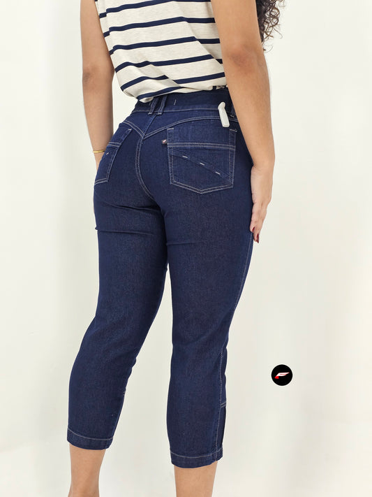 CALÇA FEMININA CAPRI JEANS ESCURO 619401