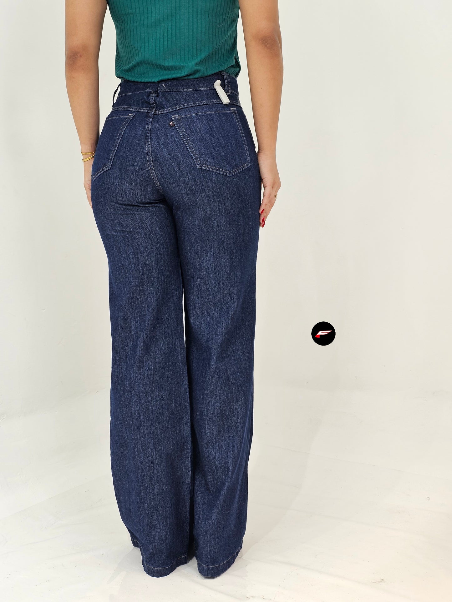 CALÇA FEMININA WIDE LEG JEANS ESCURO 821210