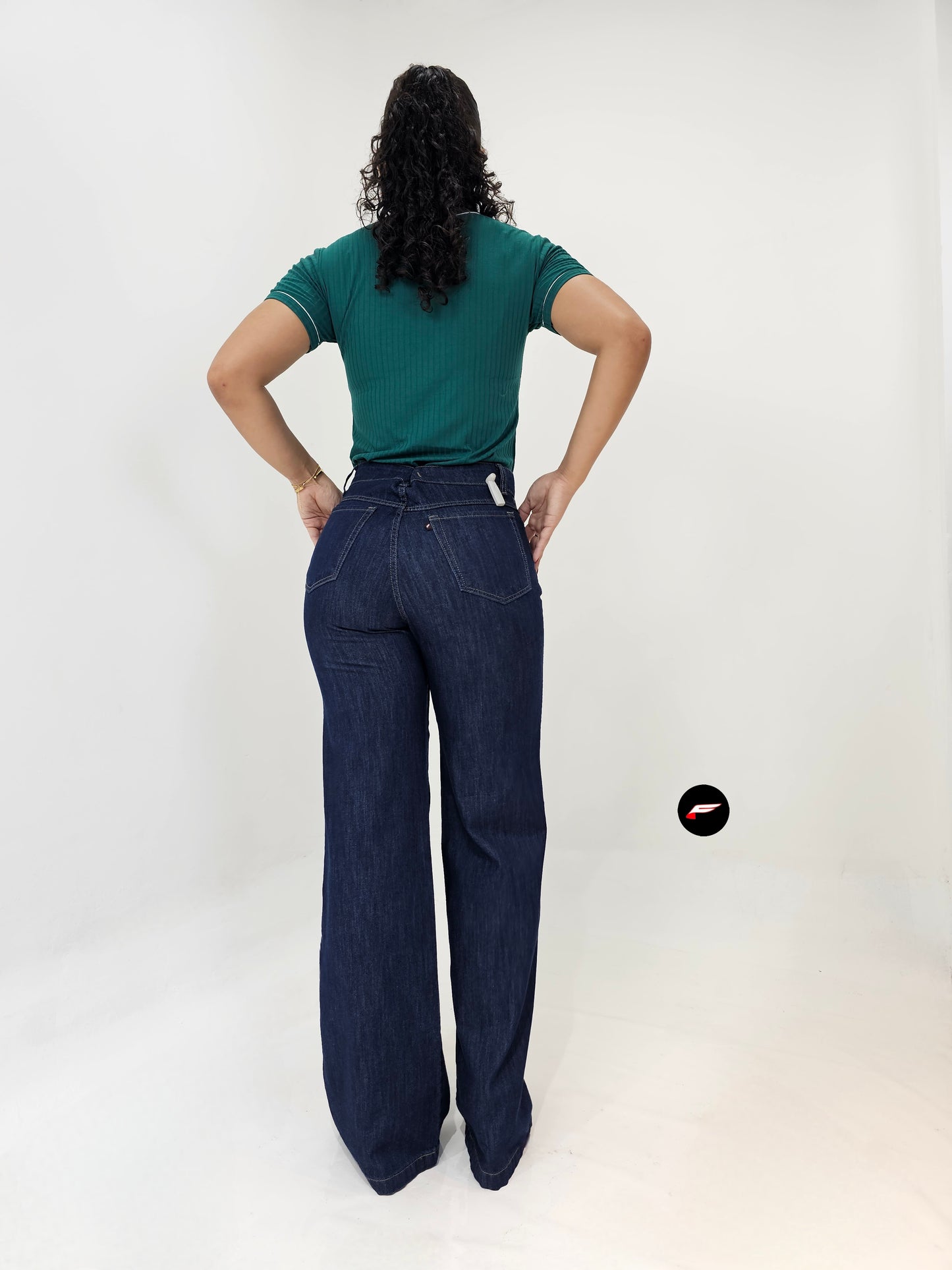 CALÇA FEMININA WIDE LEG JEANS ESCURO 821210