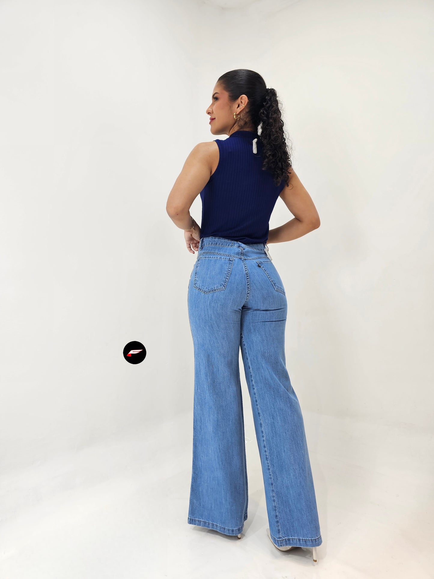 CALÇA FEMININA WIDE LEG JEANS CLARO 821211