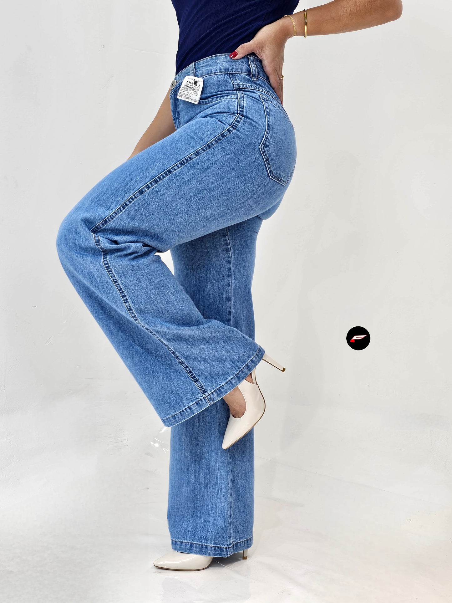 CALÇA FEMININA WIDE LEG JEANS CLARO 821211