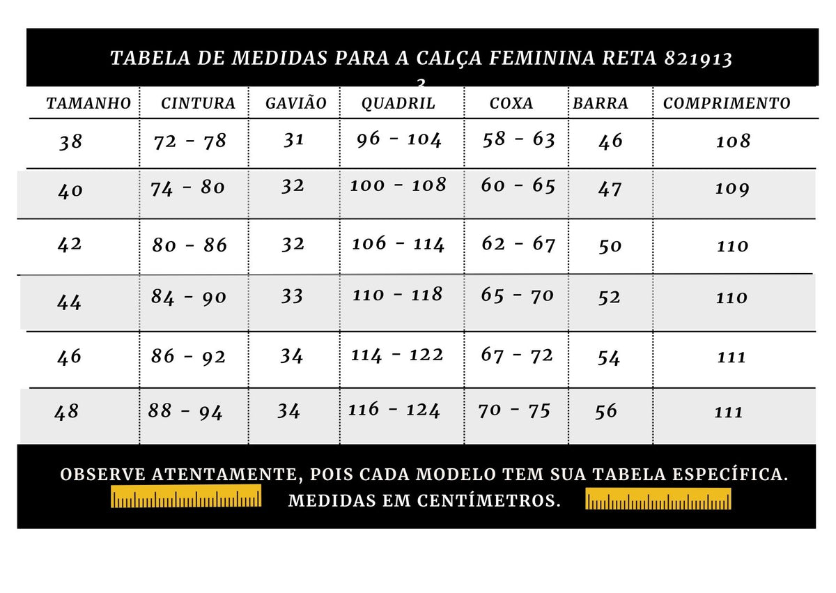 CALÇA FEMININA RETA 821913